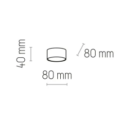 Spot Lampe rund klein Ø 8 cm flach Schwarz blendarm