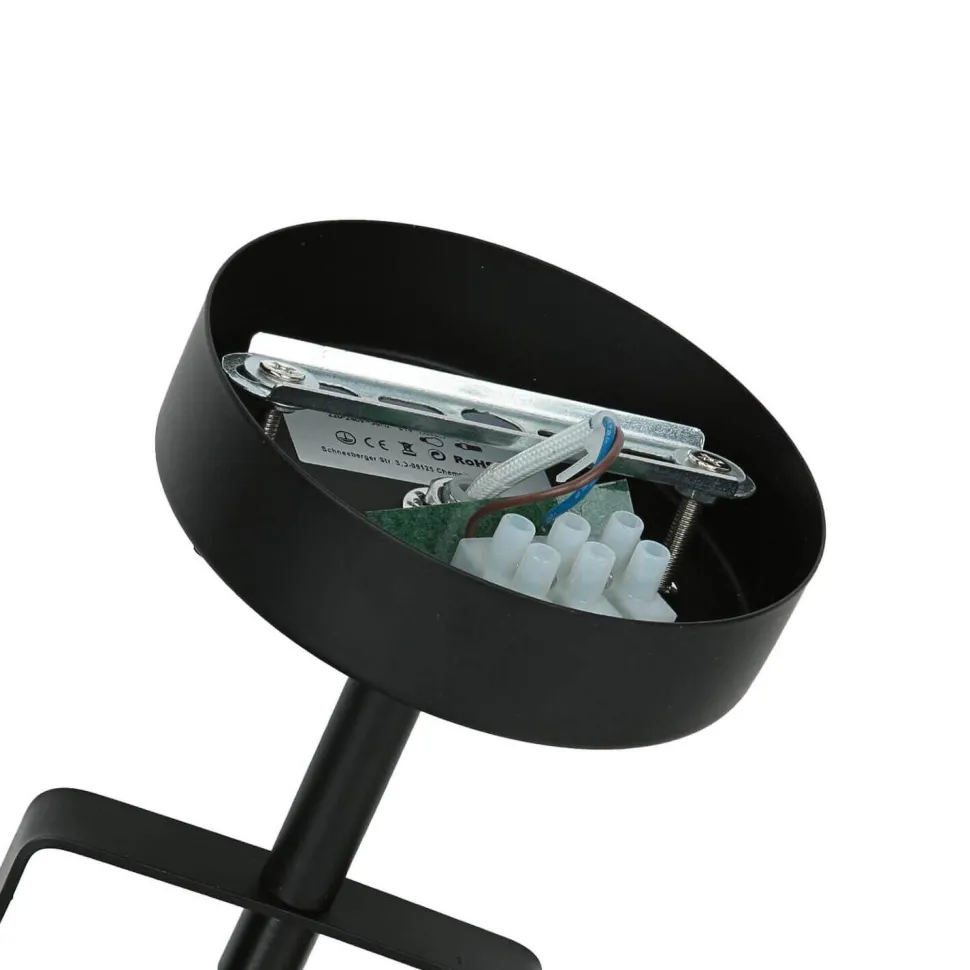 Spot Lampe Schwarz Metall rund Retro DALLAS