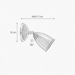 Spot Lampe Wand E27 Messing in Bronze hell glänzend