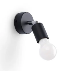 Spot Lampe Wand Schwarz rund Ø 8 cm klein für E27