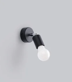 Spot Lampe Wand Schwarz rund Ø 8 cm klein für E27