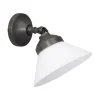 Spot Lampe Wand verstellbar Messing Glas in Bronze Weiß