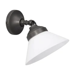 Spot Lampe Wand verstellbar Messing Glas in Bronze Weiß