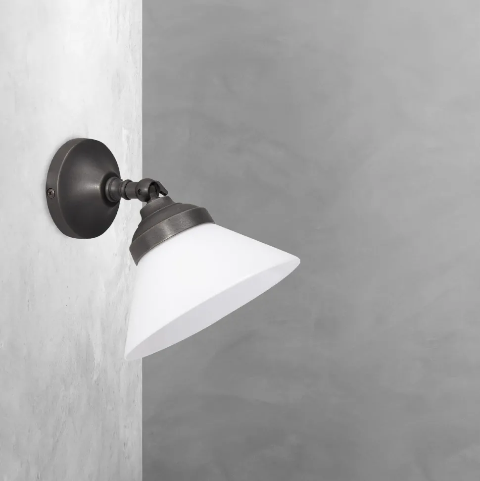 Spot Lampe Wand verstellbar Messing Glas in Bronze Weiß