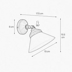 Spot Lampe Wand verstellbar Messing Glas in Bronze Weiß