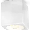 Spot Leuchte Decke Keramik E27 Aufputz Weiß eckig