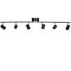 Spot Strahler groß 124 cm lang Metall GU10 6-flammig Schwarz