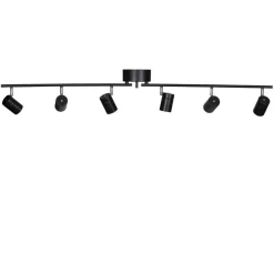 Spot Strahler groß 124 cm lang Metall GU10 6-flammig Schwarz