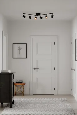 Spot Strahler groß 124 cm lang Metall GU10 6-flammig Schwarz