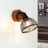 Spot Strahler Holz Metall Retro Design E14 wohnlich