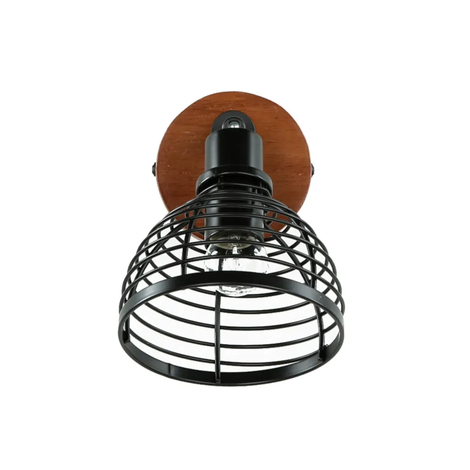 Spot Strahler Holz Metall Retro Design E14 wohnlich