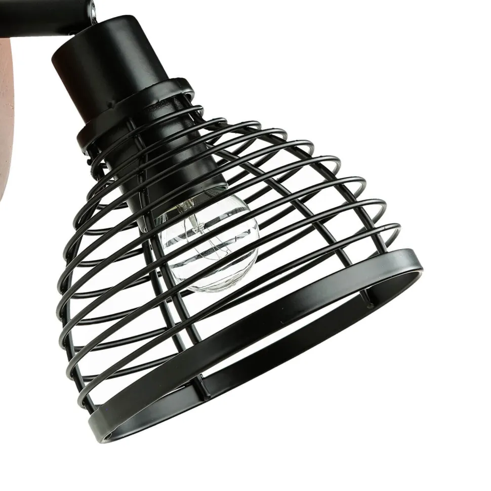 Spot Strahler Holz Metall Retro Design E14 wohnlich