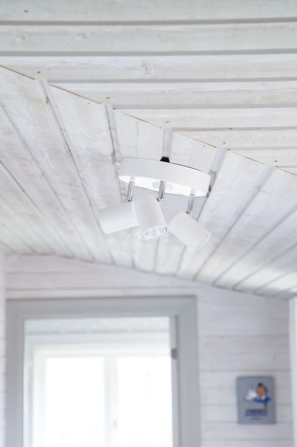 Spot Strahler Metall B: 20 cm klein Weiß 3-flammig GU10