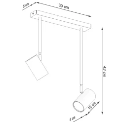 Spot Strahler Metall 2-flammig schwenkbar Schwarz GU10
