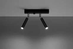 Spot Strahler Schwarz Metall 25 cm klein 2-flammig