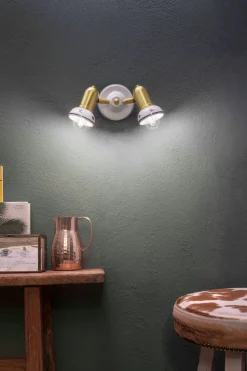 Spot Wand Metall Keramik B: 27 cm E14 verstellbar Landhaus