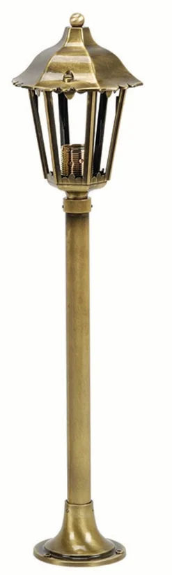 Standlampe für Garten Messing 66cm hoch IP43