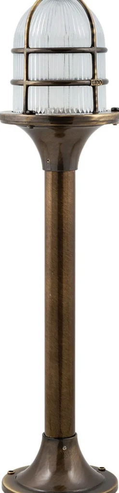 Standleuchte Garten Weg FESTOS Messing Glas rostfrei