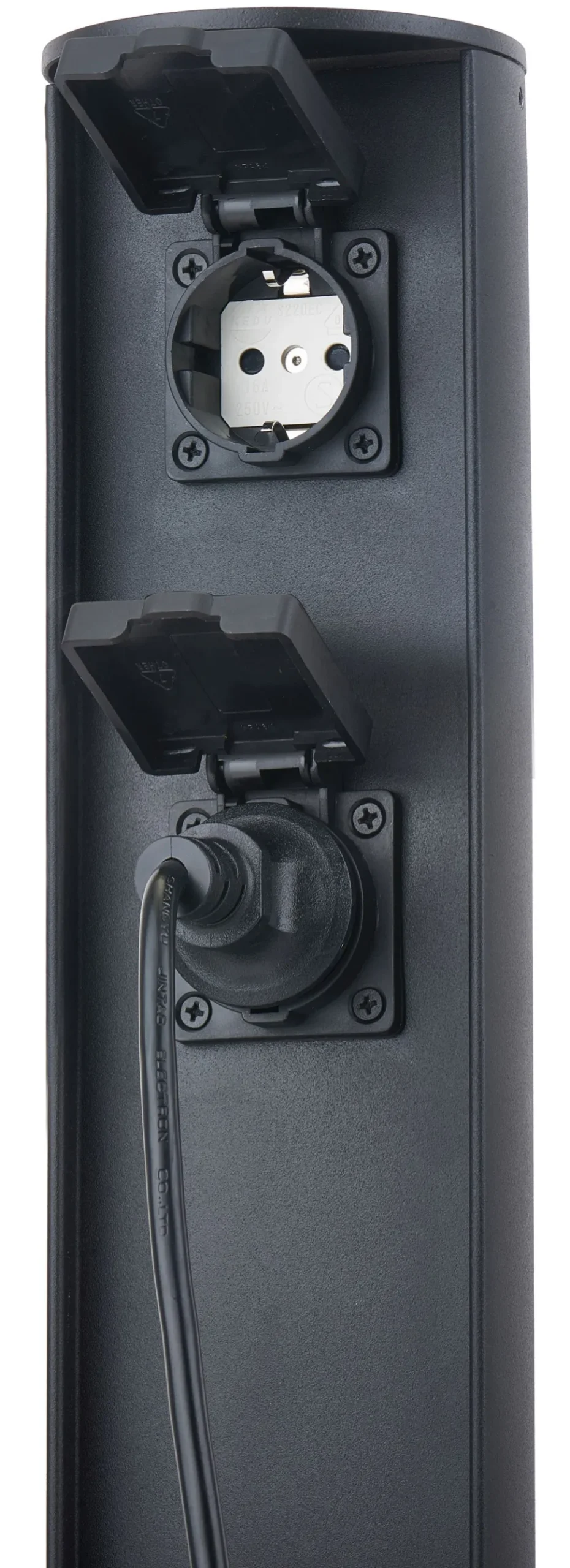 Steckdosensäule zwei Steckdosen Aluminium IP44 40 cm