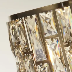 Stehlampe 155 cm in Messing Antik Champagner E27 Art Déco