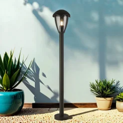 Stehlampe außen IP44 Anthrazit E27 97 cm Aluminium