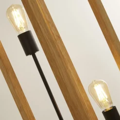 Stehlampe Bambus 140 cm hoch eckig Natur Schwarz ZAMOSC