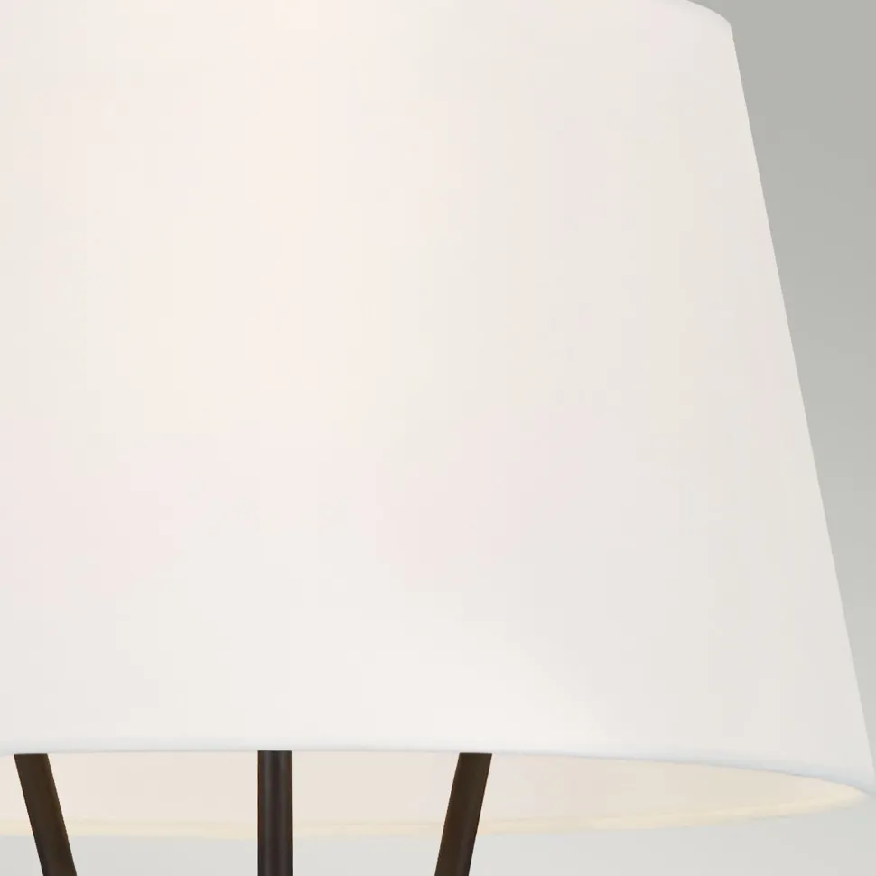 Stehlampe Dreibein in Rost Weiß 140cm klein Metall Stoff