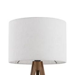 Stehlampe Dreibein klein 145 cm E27 Skandi Holz Leinen