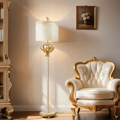 Stehlampe ELIF 163cm Blattsilber Bodenleuchte