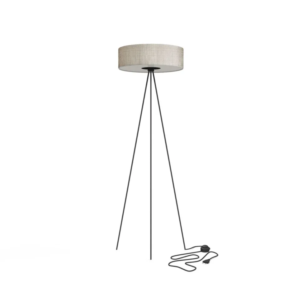 Stehlampe 3-flammig Grau Schwarz E27 154 cm Dreibein