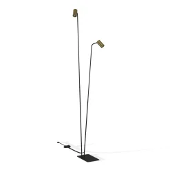 Stehlampe 2-flammig GU10 212-216 cm in Schwarz Messing