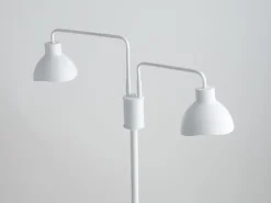 Stehlampe 2-flammig Weiß Metall Lesen E27 162 cm hoch