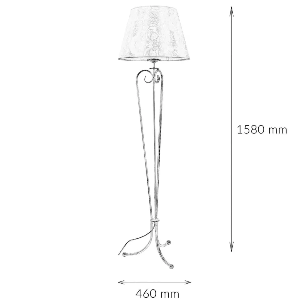 Stehlampe GANARA 158cm Barock Muster Shabby Gold