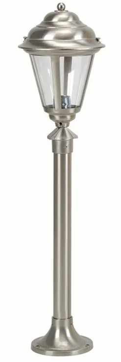 Stehlampe Gartenbeleuchtung Nickel Echt-Messing