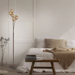 Stehlampe groß Metall Rostbraun Gold 181,2 cm G9 6-flmg