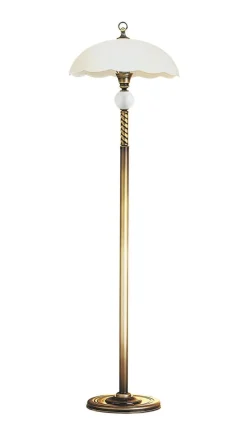 Stehlampe in Messing Weiß 152cm Wohnzimmer Leuchte