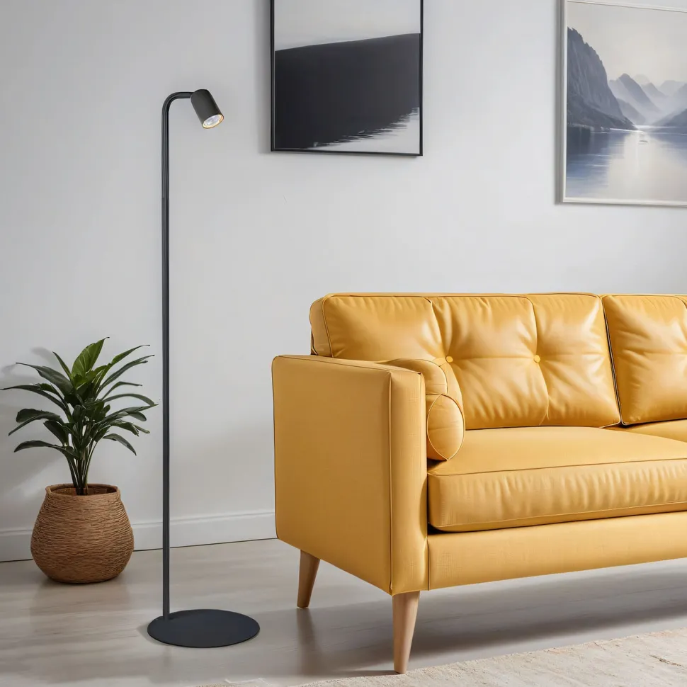 Stehlampe klein 140 cm verstellbarer Schirm Schwarz