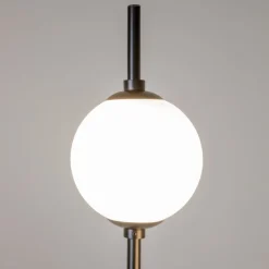 Stehlampe LED Metall Glas 150 cm Schwarz Weiß 750 lm