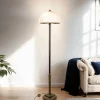 Stehlampe MARLOW in Messing antik 170cm Wohnzimmer