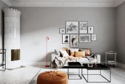 Stehlampe Metall 146 cm Dunkelrot GU10 Retro Design