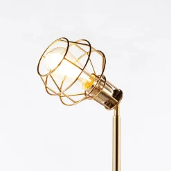 Stehlampe Metall Retro verstellbar in Messing 187 cm