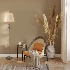 Stehlampe Metall Stoff E14 165 cm rund Klassisch LILJA