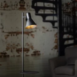 Stehlampe mit Ablage E27 verstellbarer Schirm Schwarz 138 cm