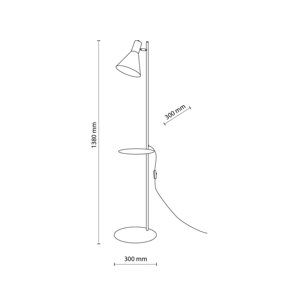 Stehlampe mit Ablage E27 verstellbarer Schirm Schwarz 138 cm