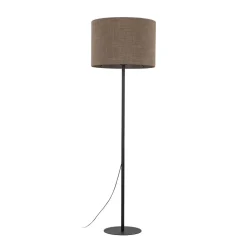 Stehlampe Modern 165 cm Metall Jute E27 Schwarz Braun