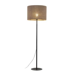 Stehlampe Modern 165 cm Metall Jute E27 Schwarz Braun