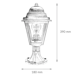 Stehlampe PAXI Messing H:39cm Rustikal Garten Weg