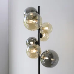 Stehlampe Rauchgrau Bernstein Glas 155 cm G9 2100 lm