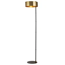 Stehlampe Schwarz Gold E27 149 cm klein Metall Modern