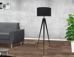 Stehlampe Schwarz Retro 142cm Wohnzimmer KODORA